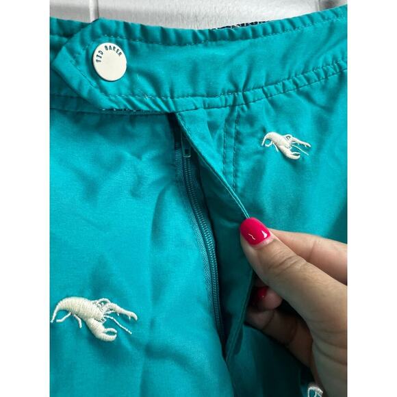 Ted Baker London Teal White Lobster Embroidered Swim Shorts 6 (XXL) - Picture 8 of 14